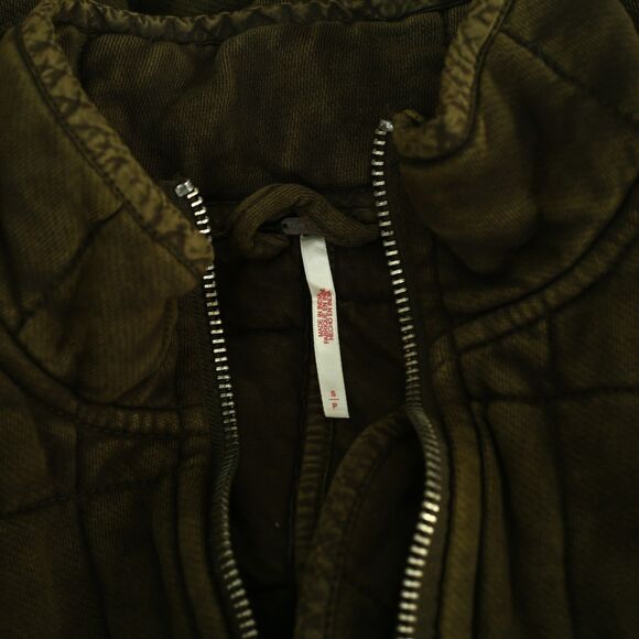 Free People Dolman Quilted Knit Jacket Top Oversized Zip-up Slouchy S 284078 - Picture 5 of 7